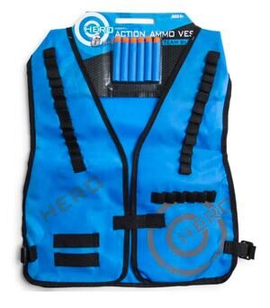 Blue Tactical NERF Hero Style Vest for Toy Blaster Accessories